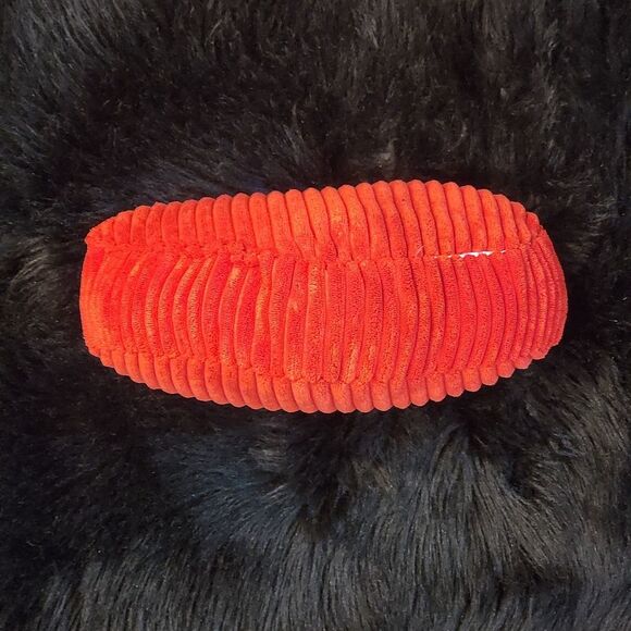 Red Faux Fur Heart Shaped Throw Pillow, 12.5"x 9.5"x 4" thick - Picture 6 of 9